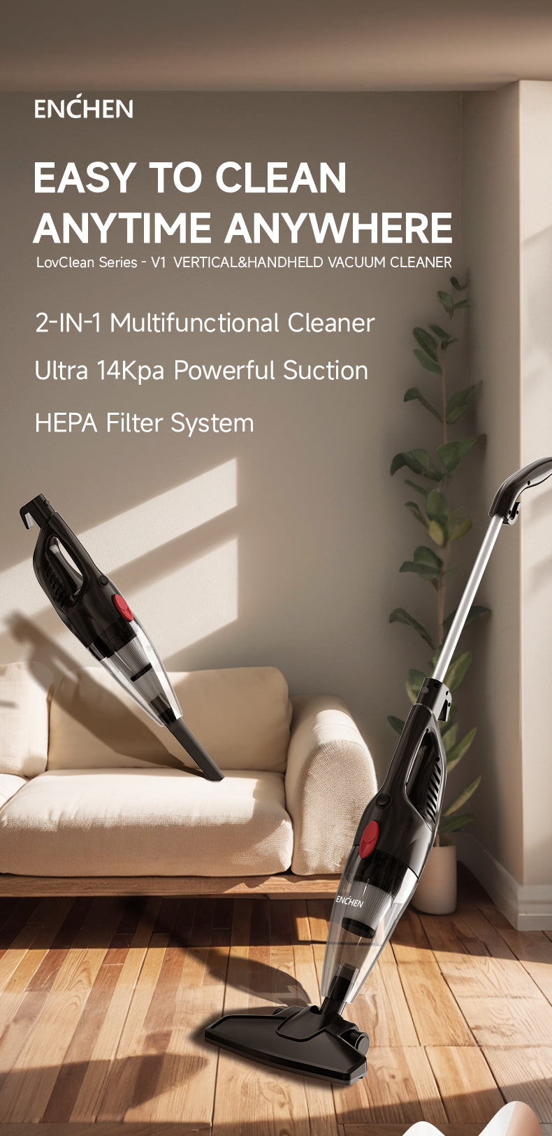 ENCHEN Household Handheld Vacuum Cleaner V1